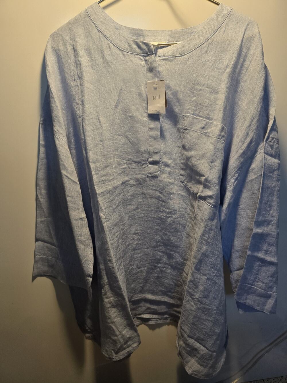 LOT OF 3 J. Jill 2X tops Pure Jill 100% Linen Tunic Blue All NEW Linen Lenzing
